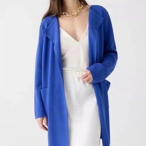 J Crew Long Julliette Collarless Sweater Blazer Coatigan/Cardigan